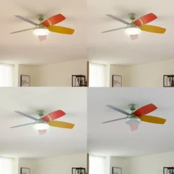 Lindby plafondventilator Jonte, hout, DC, stil, Ø 106 cm