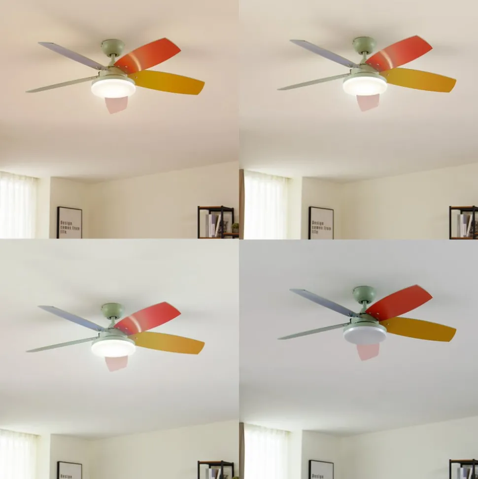 Lindby plafondventilator Jonte, hout, DC, stil, Ø 106 cm