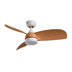 Lindby plafondventilator Enon, wit/houtkleurig, DC, stil