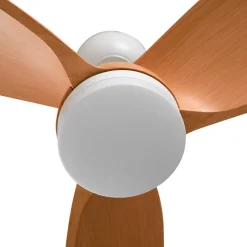 Lindby plafondventilator Enon, wit/houtkleurig, DC, stil