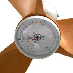 Lindby plafondventilator Enon, wit/houtkleurig, DC, stil