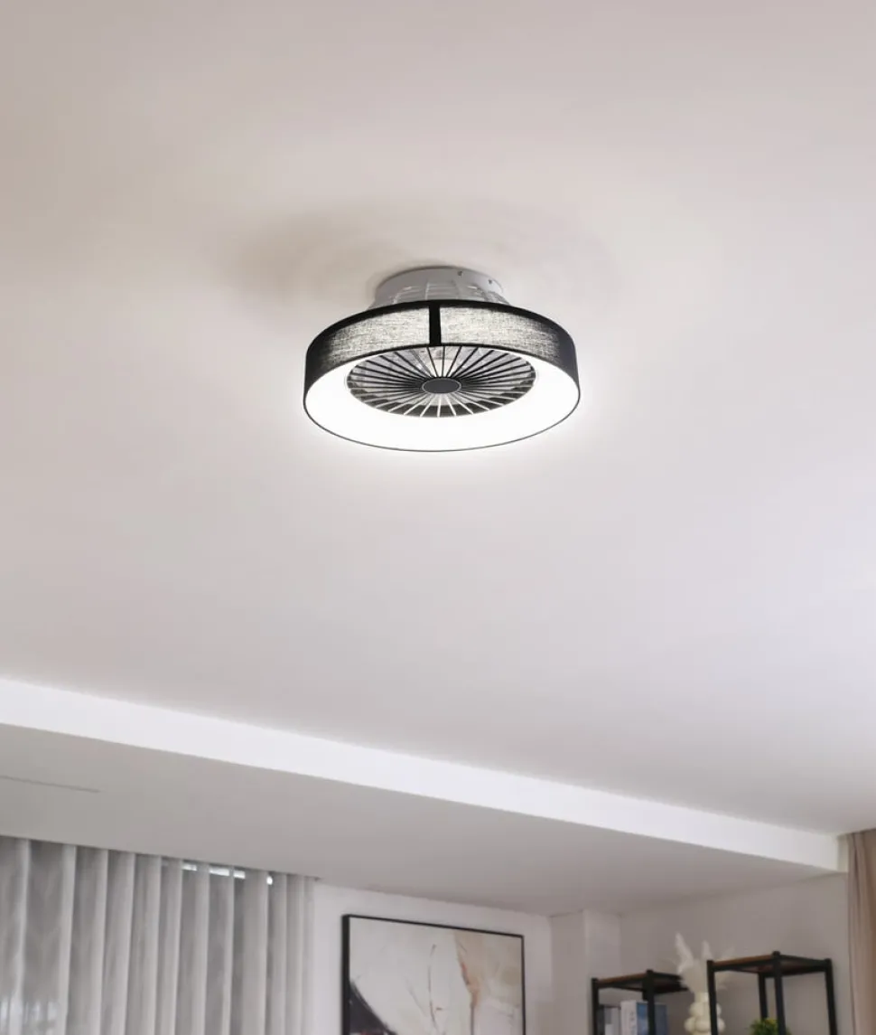 Lindby plafondventilator Mace, zwart, stil, Ø 47 cm