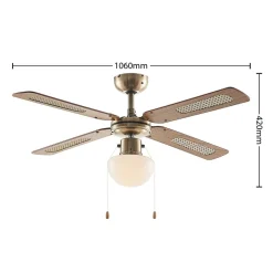 Lindby plafondventilator met verlichting Rakan, stil, Ø 106 cm