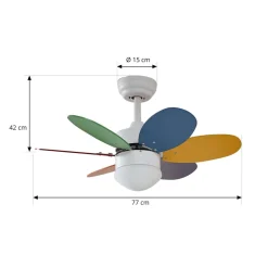 Lindby plafondventilator met verlichting Litur, stil, Ø 77 cm, E27
