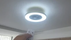 Lindby plafondventilator Teleo, messing, DC, stil, Tuya