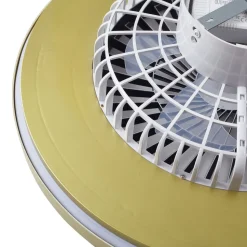 Lindby plafondventilator Teleo, messing, DC, stil, Tuya