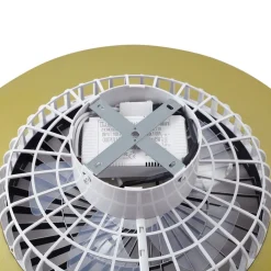 Lindby plafondventilator Teleo, messing, DC, stil, Tuya