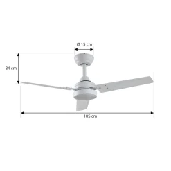 Lindby plafondventilator Aerallo, wit, CCT, stil