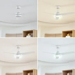 Lindby plafondventilator Aerallo, wit, CCT, stil