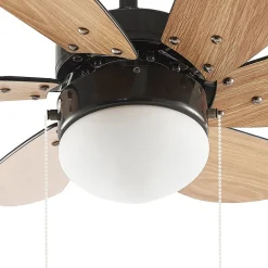 Lindby plafondventilator Minja, zwart, stil, 78 cm, E14