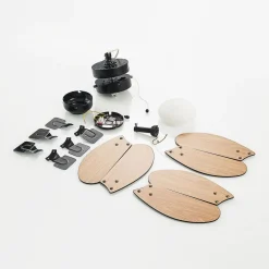 Lindby plafondventilator Minja, zwart, stil, 78 cm, E14