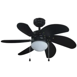 Lindby plafondventilator Minja, zwart, stil, 78 cm, E14