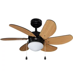 Lindby plafondventilator Minja, zwart, stil, 78 cm, E14