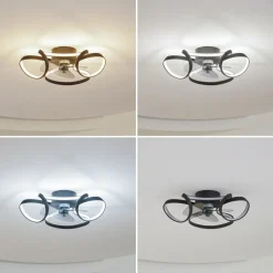 Lindby plafondventilator Lomata, zwart, stil, Ø 23 cm