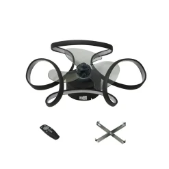 Lindby plafondventilator Lomata, zwart, stil, Ø 23 cm