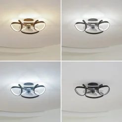 Lindby plafondventilator Lomata, zwart, stil, Ø 23 cm