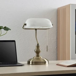 Lindby Profina bureaulamp, brons