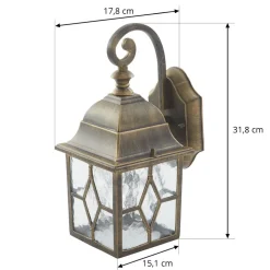 Lindby Purnima wandlamp in lantaarn-look
