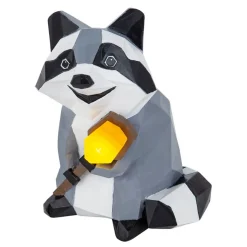 Lindby Racoon LED lamp op zonne-energie, figuur, wasbeer