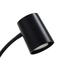 Lindby Radka tafellamp, zwart, kunststof, flexibele arm