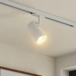 Lindby railspot GU10, Ø 6 cm, wit, 1-fase