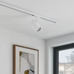 Lindby railspot GU10, Ø 6 cm, wit, 1-fase