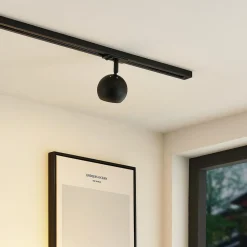 Lindby railspot Linaro, GU10, Ø 9 cm, zwart, 1-fase