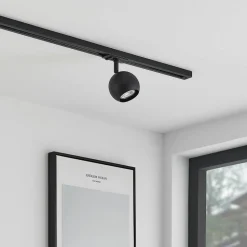 Lindby railspot Linaro, GU10, Ø 9 cm, zwart, 1-fase