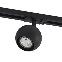 Lindby railspot Linaro, GU10, Ø 9 cm, zwart, 1-fase