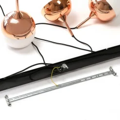 Lindby Rangina hanglamp, 100 cm, koper, 3-lamps, glas