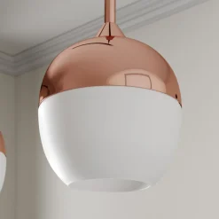 Lindby Rangina hanglamp, 100 cm, koper, 3-lamps, glas