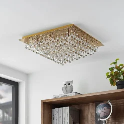 Lindby Rimedia plafondlamp, goud, 55 cm