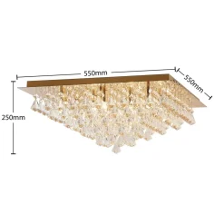 Lindby Rimedia plafondlamp, goud, 55 cm