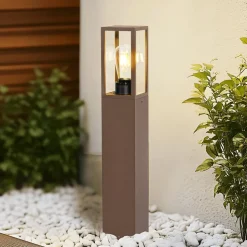 Lindby Robigus sokkellamp, roestkleurig, aluminium