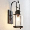 Lindby Rozalie wandlamp, zwart, metaal, lantaarn, 44cm