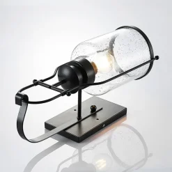 Lindby Rozalie wandlamp, zwart, metaal, lantaarn, 44cm