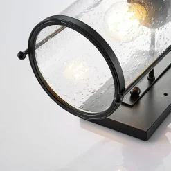 Lindby Rozalie wandlamp, zwart, metaal, lantaarn, 44cm