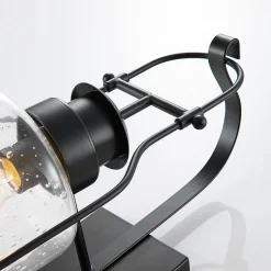 Lindby Rozalie wandlamp, zwart, metaal, lantaarn, 44cm