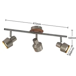 Lindby Sanem spot, 3-lamps, lang