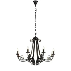 Lindby Scaleria kroonluchter, 8-lamps, bruin