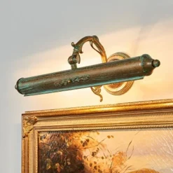 Lindby schilderij verlichting Kalea, 46 cm, 2-lamps, verdigris, E14