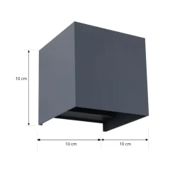 Lindby Smart LED buiten wandlamp Dara grijs hoekig CCT RGB Tuya