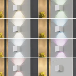 Lindby Smart LED buiten wandlamp Dara, 10 cm, wit, CCT Tuya