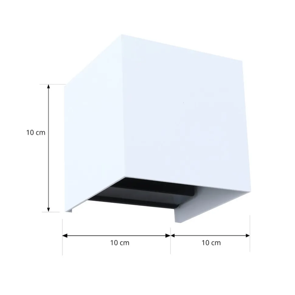 Lindby Smart LED buiten wandlamp Dara, 10 cm, wit, CCT Tuya