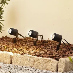 Lindby Smart LED buitenspot Nymo, CCT, RGB, Tuya, set van 3