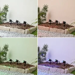 Lindby Smart LED buitenspot Nymo, CCT, RGB, Tuya, set van 3