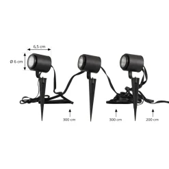 Lindby Smart LED buitenspot Nymo, CCT, RGB, Tuya, set van 3