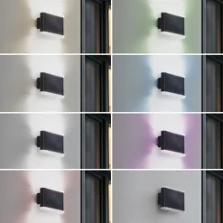 Lindby Smart LED buitenwandlamp Elvi, CCT, RGB, Tuya, IP54