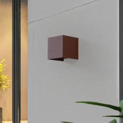 Lindby Smart LED buitenwandlamp Dara roest hoekig CCT RGB Tuya