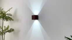 Lindby Smart LED buitenwandlamp Dara roest hoekig CCT RGB Tuya